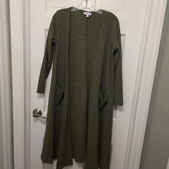 Lularoe Olive Green Sarah Open Front Cardigan Size Small, Casual - Picture 9 of 10